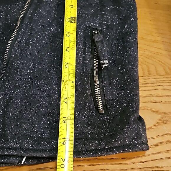 Aeropostale Moto Flap Style Jacket – Juniors Size L – Black & Metallic - Picture 7 of 10